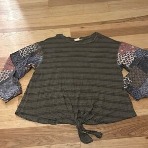 Alkemy Thread Olive Tie Blouse